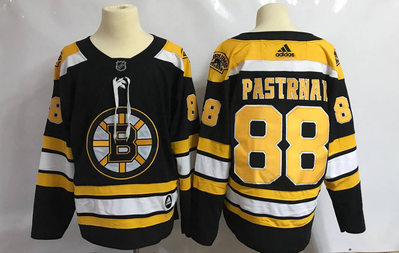 Men Boston Bruins #88 Pastrnak Black Hockey Stitched Adidas NHL Jerseys